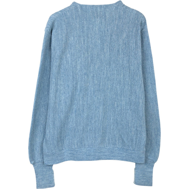 70s-80'S JCPenney THE FOX Sweater Knit Cardigan, Men's Size XL (approx.), Vintage unclear Blue type light blue Vintage Second Hand