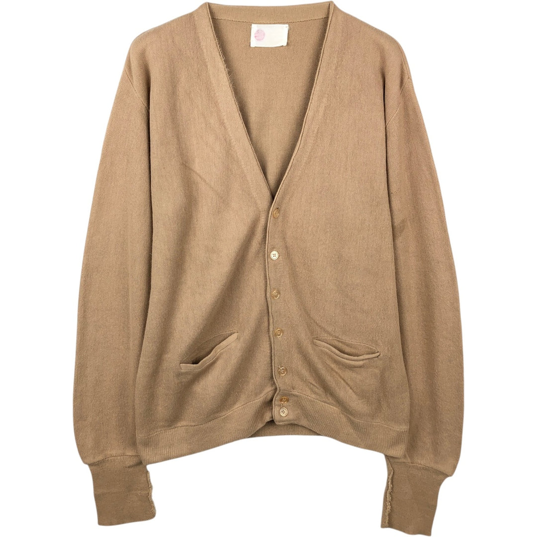 70s-80'S Sears KINGS ROAD knit cardigan, men's size L equivalent, vintage. unclear Beige type Vintage Second Hand