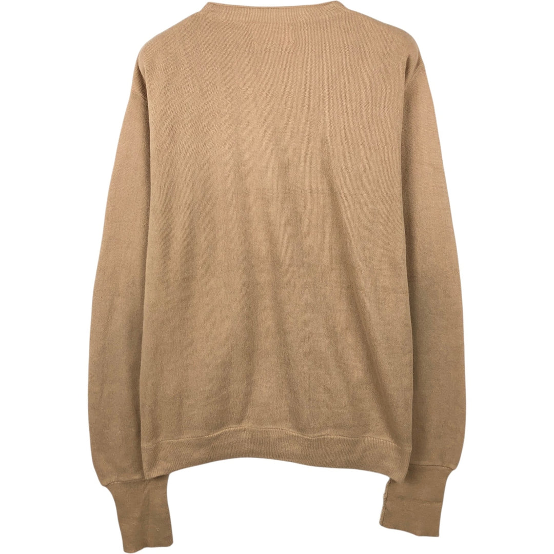 70s-80'S Sears KINGS ROAD knit cardigan, men's size L equivalent, vintage. unclear Beige type Vintage Second Hand