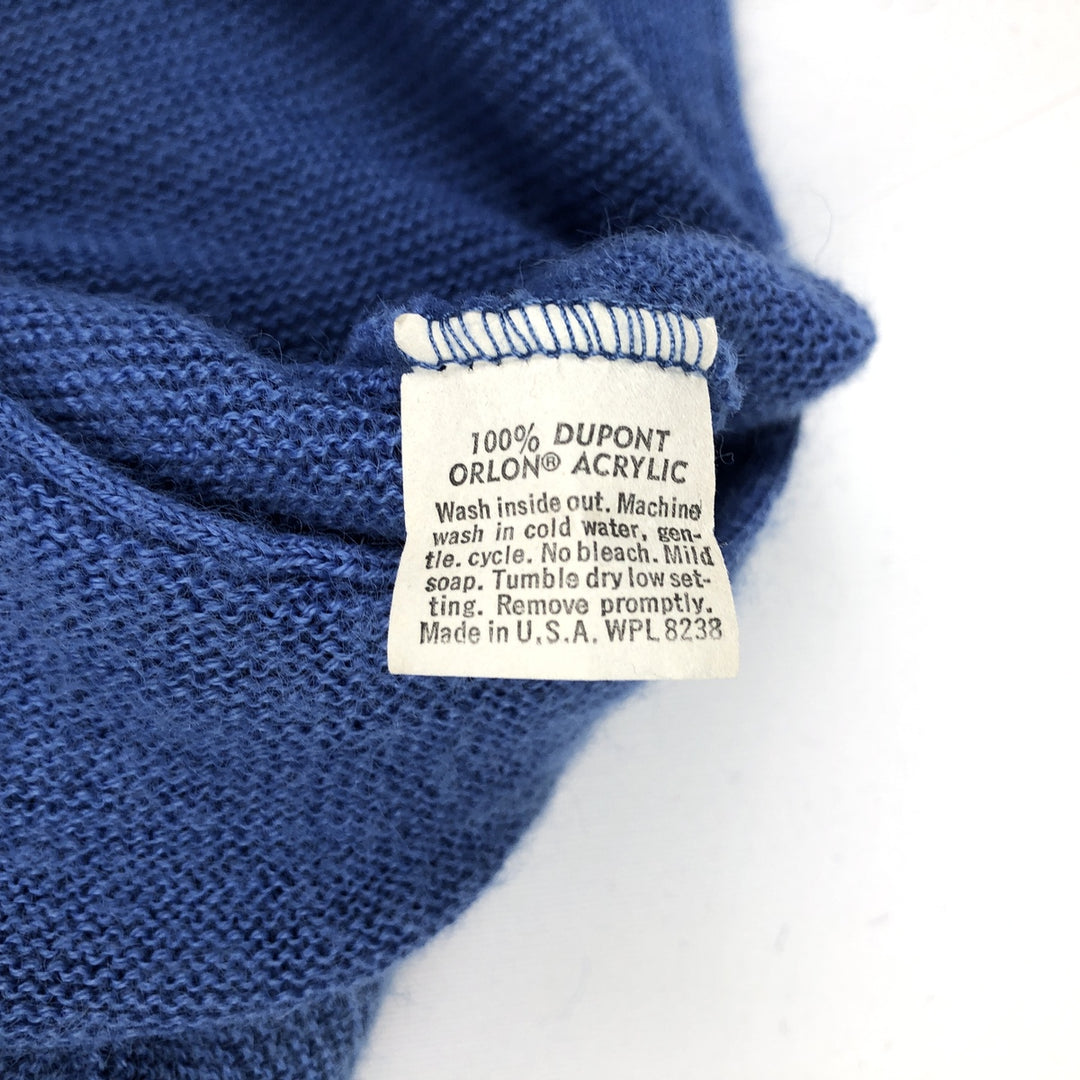 1970'S LORD JEFF JEFFLINKS Acrylic Knit Cardigan, Made in USA, Men's XL equivalent, Vintage Oron Acrylic blue type Vintage Second Hand