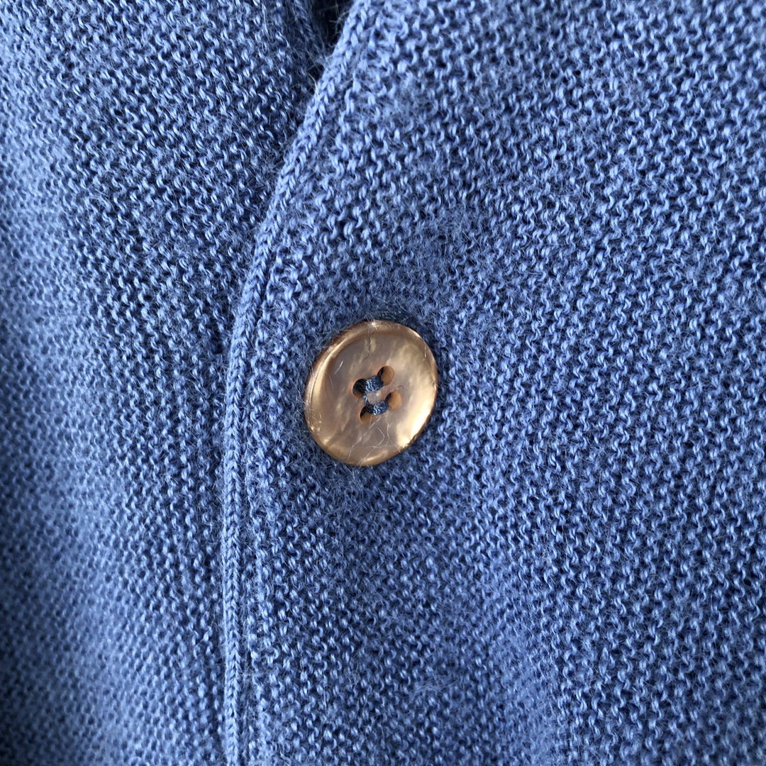 1970'S LORD JEFF JEFFLINKS Acrylic Knit Cardigan, Made in USA, Men's XL equivalent, Vintage Oron Acrylic blue type Vintage Second Hand