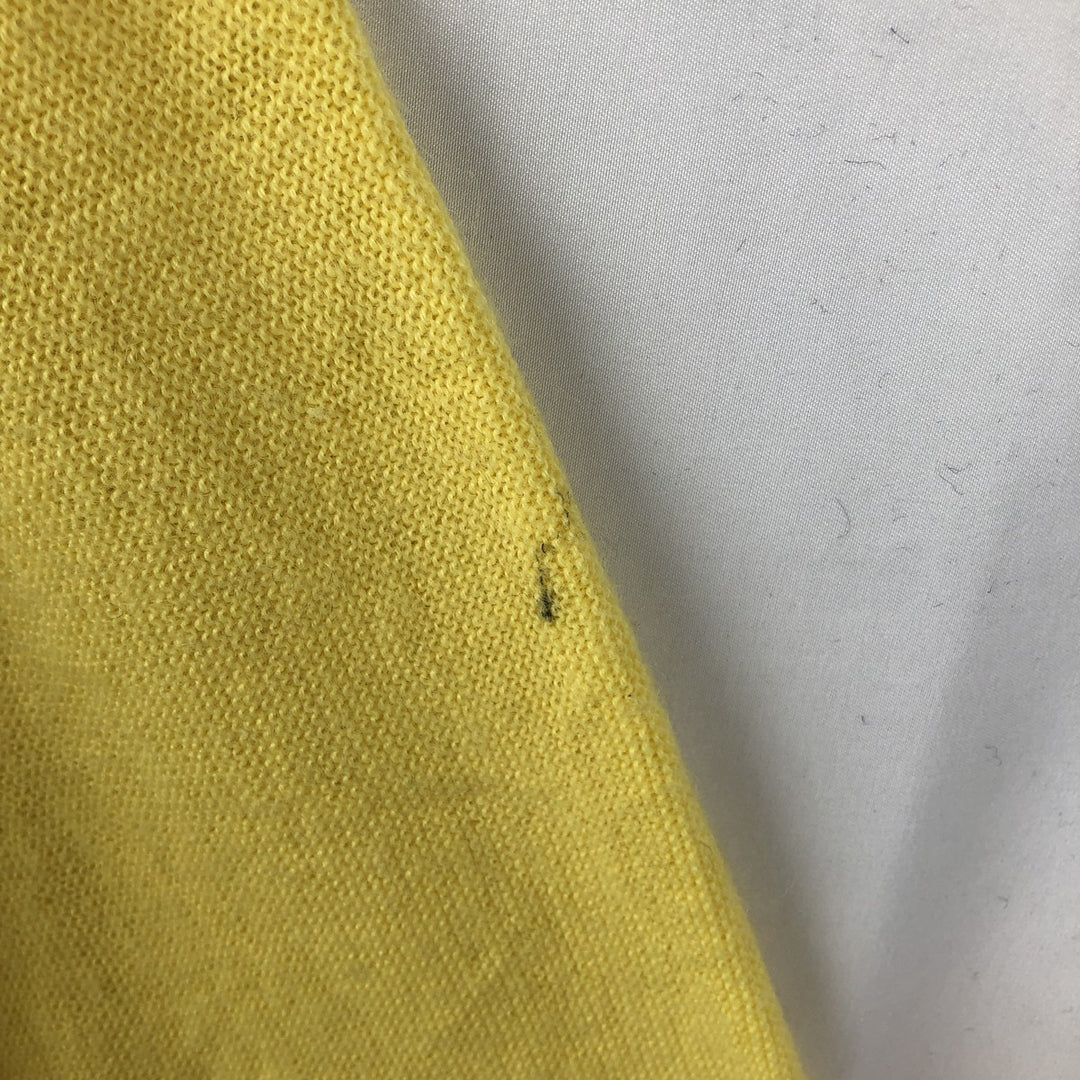 1960s-1970'S IZOD of London Acrylic Knit Cardigan, Made in USA, Men's Size M (approx.), Vintage acrylic yellow type Vintage Second Hand