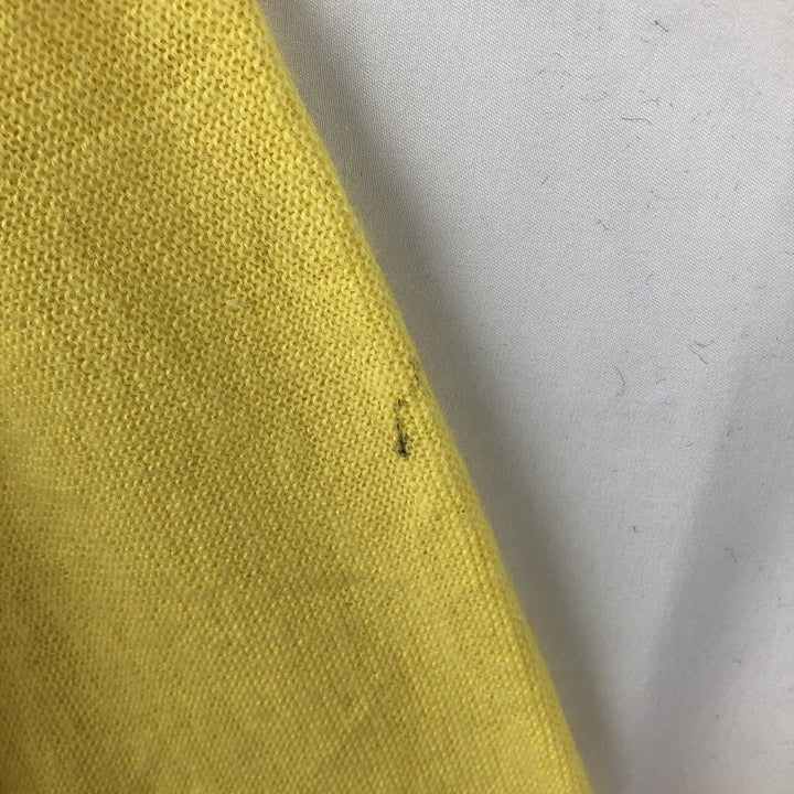 1960s-1970'S IZOD of London Acrylic Knit Cardigan, Made in USA, Men's Size M (approx.), Vintage acrylic yellow type Vintage Second Hand