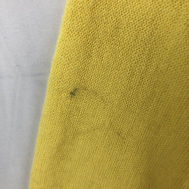 1960s-1970'S IZOD of London Acrylic Knit Cardigan, Made in USA, Men's Size M (approx.), Vintage acrylic yellow type Vintage Second Hand
