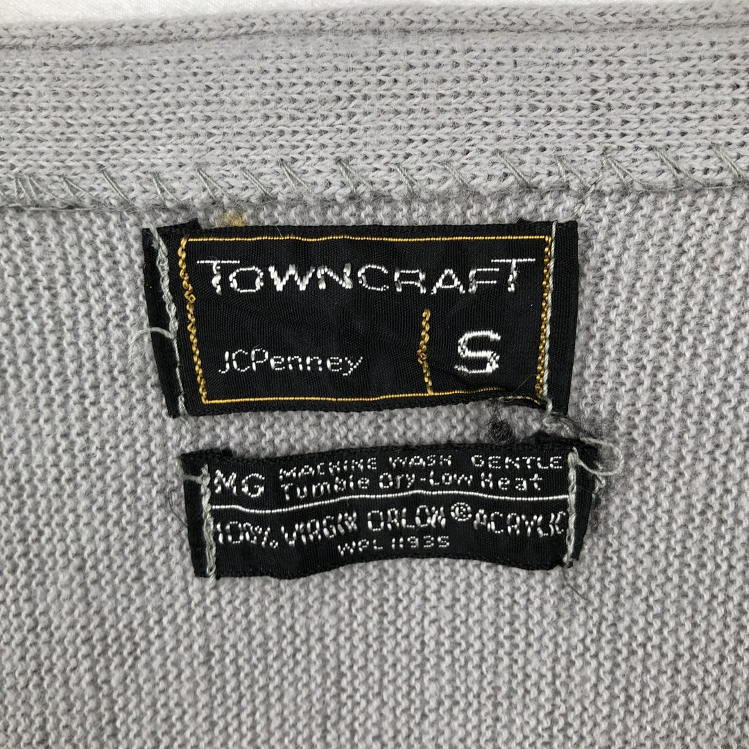 70s-80'S TOWNCRAFT Acrylic Knit Cardigan, Men's Size S (Equivalent), Vintage acrylic gray type Vintage Second Hand