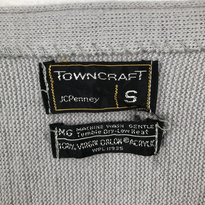 70s-80'S TOWNCRAFT Acrylic Knit Cardigan, Men's Size S (Equivalent), Vintage acrylic gray type Vintage Second Hand