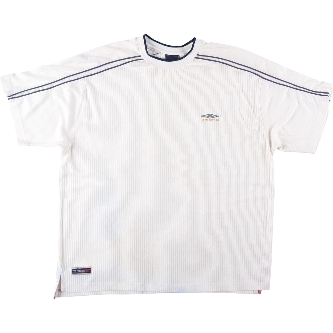 ~2000'S Umbro Rib-Knit Logo T-Shirt, Men's Size XL polyester white type Vintage Second Hand