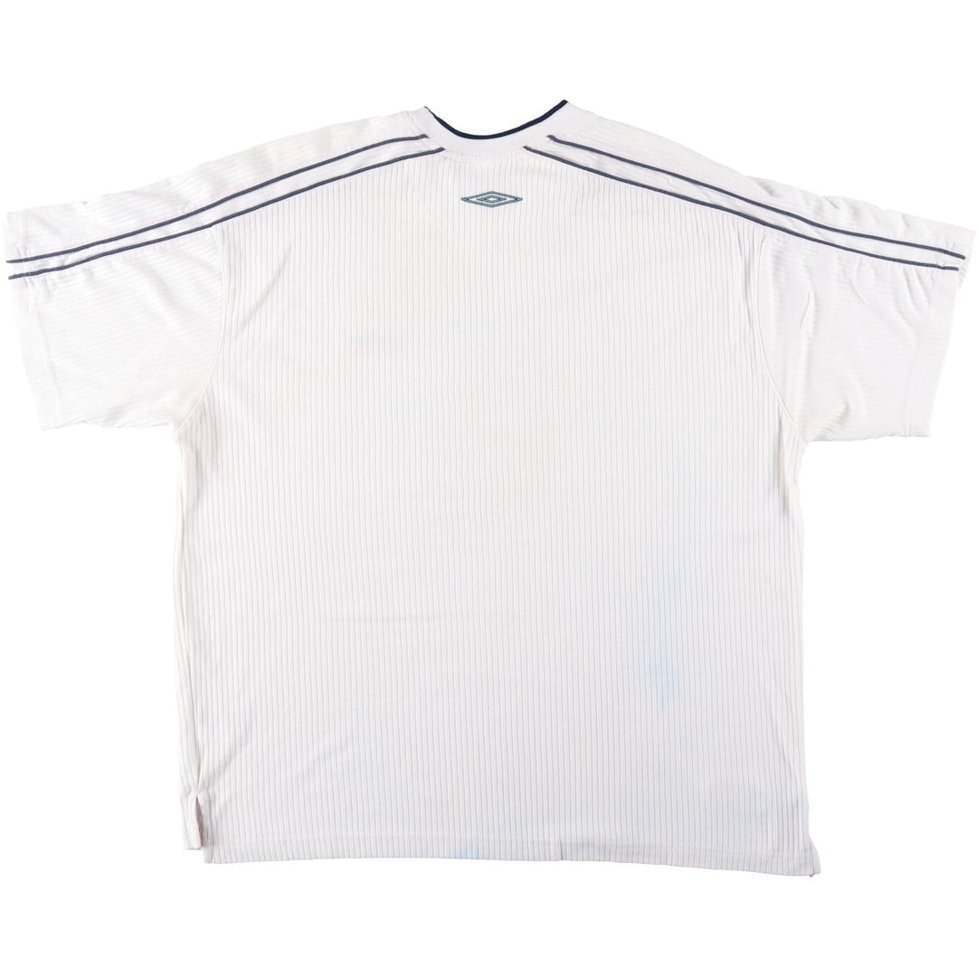 ~2000'S Umbro Rib-Knit Logo T-Shirt, Men's Size XL polyester white type Vintage Second Hand