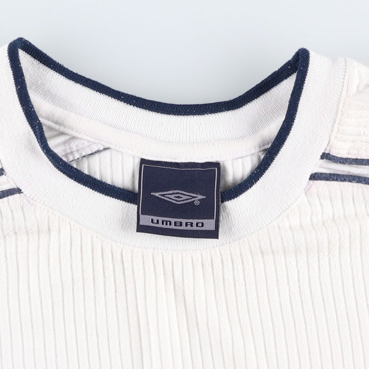 ~2000'S Umbro Rib-Knit Logo T-Shirt, Men's Size XL polyester white type Vintage Second Hand