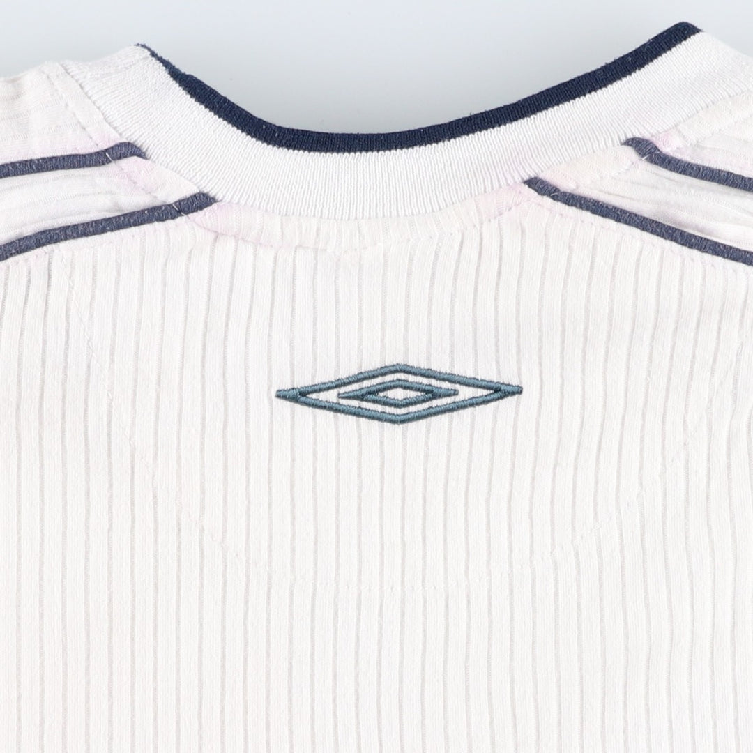 ~2000'S Umbro Rib-Knit Logo T-Shirt, Men's Size XL polyester white type Vintage Second Hand