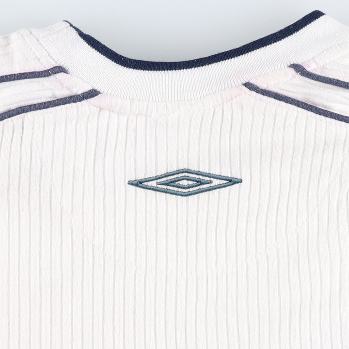 ~2000'S Umbro Rib-Knit Logo T-Shirt, Men's Size XL polyester white type Vintage Second Hand