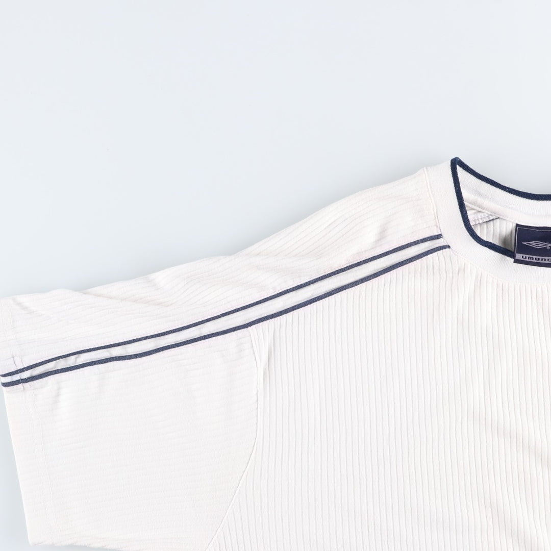 ~2000'S Umbro Rib-Knit Logo T-Shirt, Men's Size XL polyester white type Vintage Second Hand