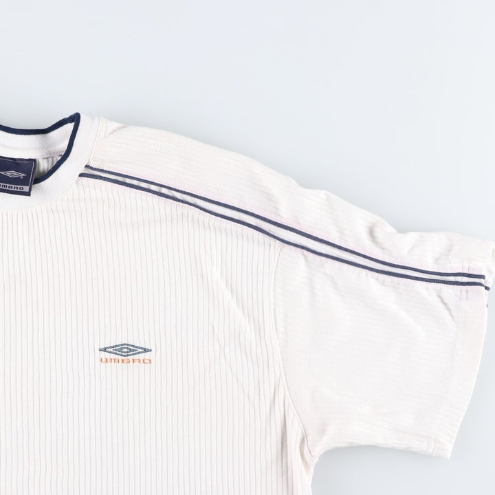 ~2000'S Umbro Rib-Knit Logo T-Shirt, Men's Size XL polyester white type Vintage Second Hand