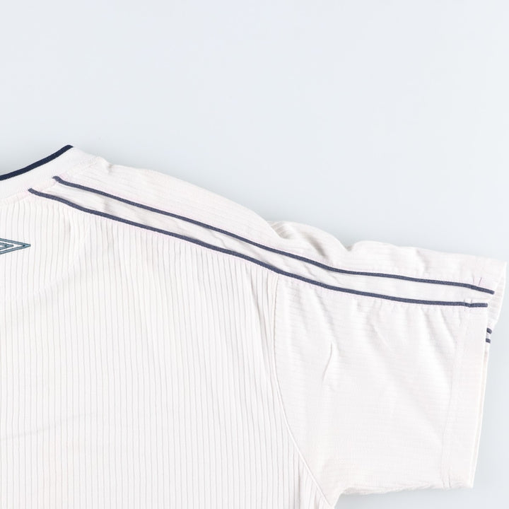 ~2000'S Umbro Rib-Knit Logo T-Shirt, Men's Size XL polyester white type Vintage Second Hand