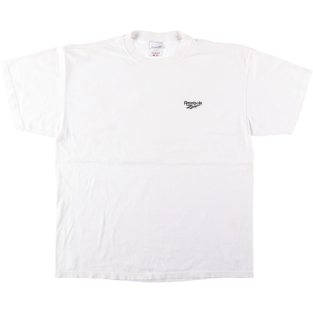 Reebok logo t-shirt, men's size XL. cotton white type Vintage Second Hand