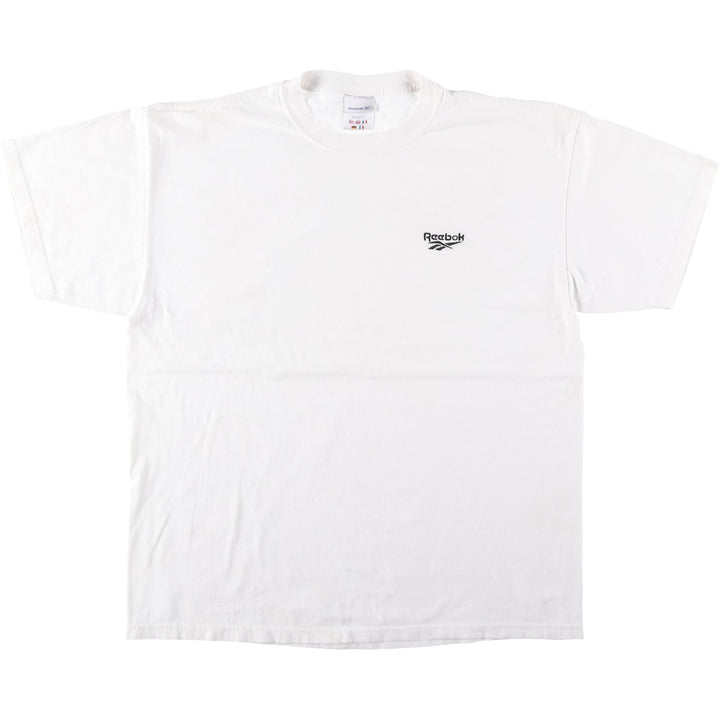Reebok logo t-shirt, men's size XL. cotton white type Vintage Second Hand