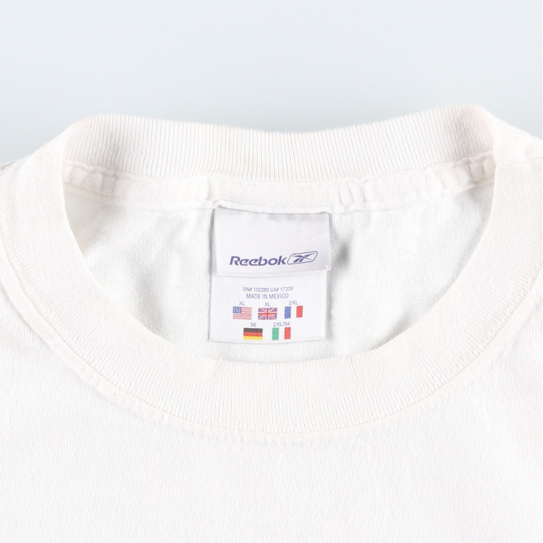 Reebok logo t-shirt, men's size XL. cotton white type Vintage Second Hand