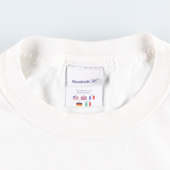 Reebok logo t-shirt, men's size XL. cotton white type Vintage Second Hand