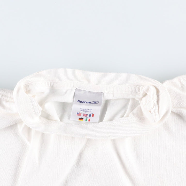 Reebok logo t-shirt, men's size XL. cotton white type Vintage Second Hand