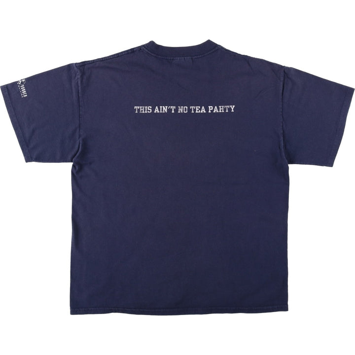 2000'S Reebok sports print T-shirt, men's size L (approx.) cotton navy blue type Vintage Second Hand