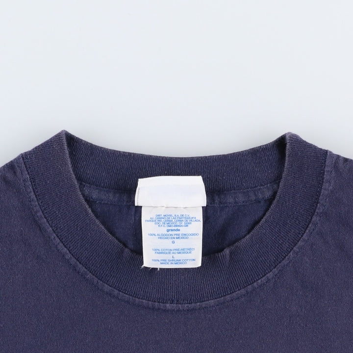 2000'S Reebok sports print T-shirt, men's size L (approx.) cotton navy blue type Vintage Second Hand