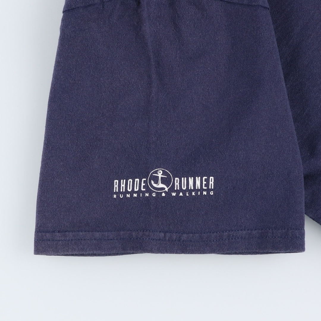 2000'S Reebok sports print T-shirt, men's size L (approx.) cotton navy blue type Vintage Second Hand