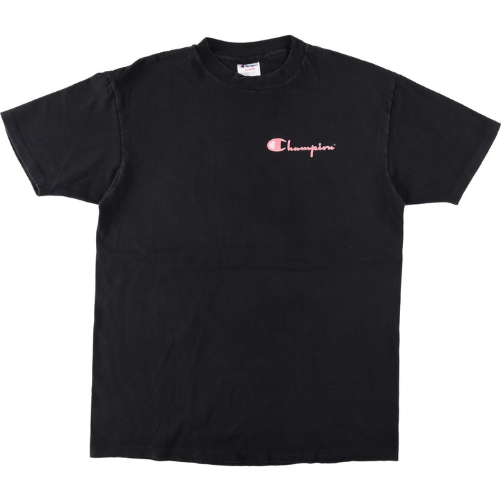 Champion sports print t-shirt, made in the USA, men's size XL. cotton black type Vintage Second Hand