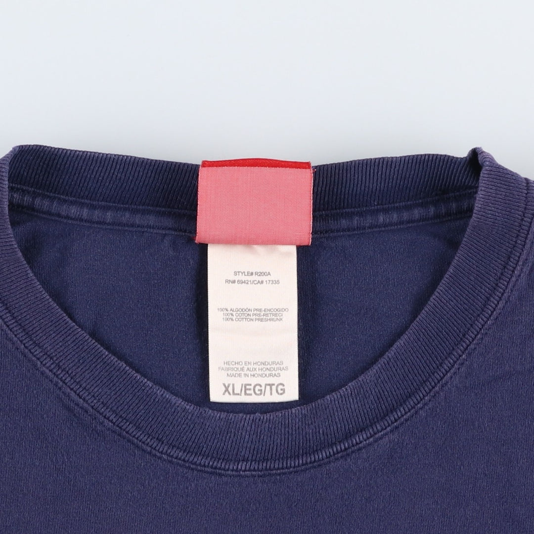 2000'S Reebok sports print T-shirt, men's size XL (approx.) cotton navy blue type Vintage Second Hand