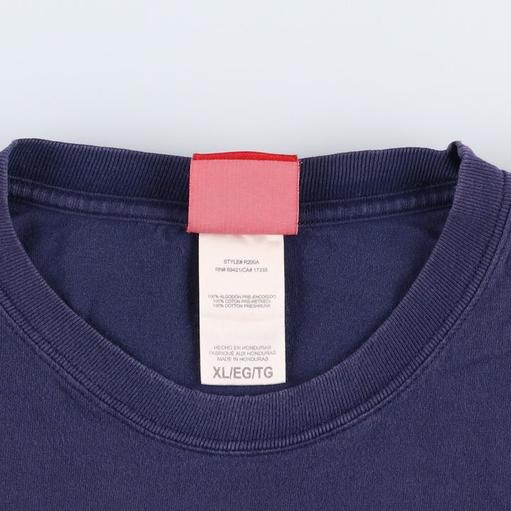 2000'S Reebok sports print T-shirt, men's size XL (approx.) cotton navy blue type Vintage Second Hand