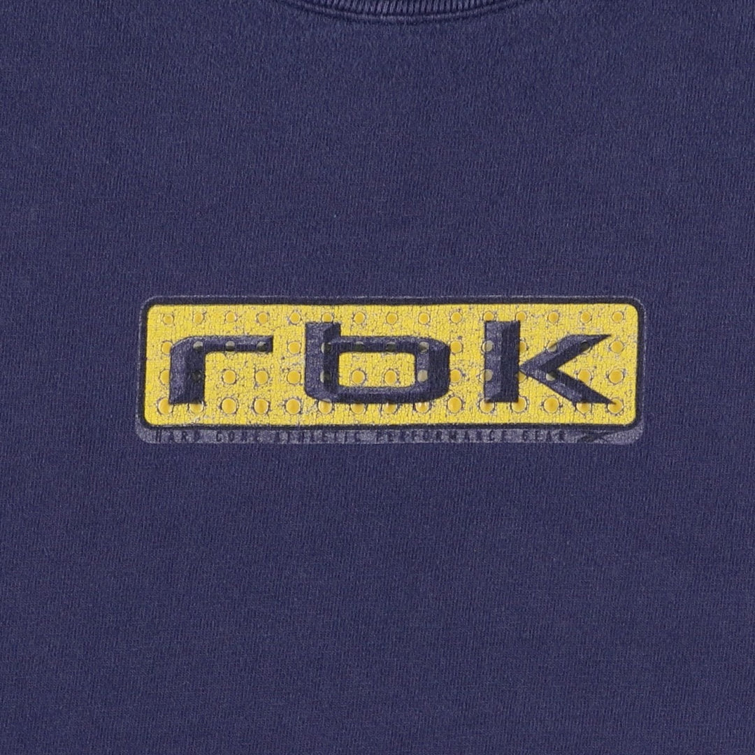 2000'S Reebok sports print T-shirt, men's size XL (approx.) cotton navy blue type Vintage Second Hand