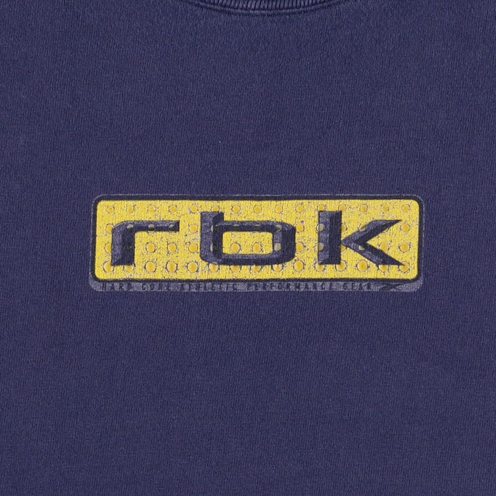 2000'S Reebok sports print T-shirt, men's size XL (approx.) cotton navy blue type Vintage Second Hand