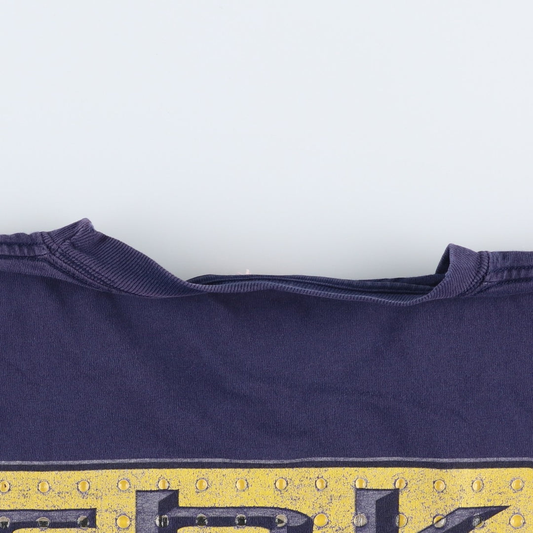 2000'S Reebok sports print T-shirt, men's size XL (approx.) cotton navy blue type Vintage Second Hand