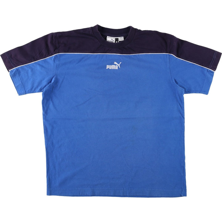 90s-00'S Puma Two-Tone Logo T-Shirt, Men's Size M (approx.) unclear blue type Vintage Second Hand