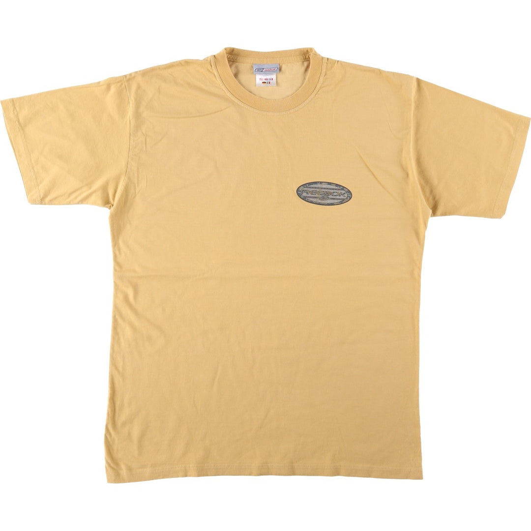 2000'S Reebok Logo Print T-Shirt, Men's Size XL cotton yellow type Vintage Second Hand