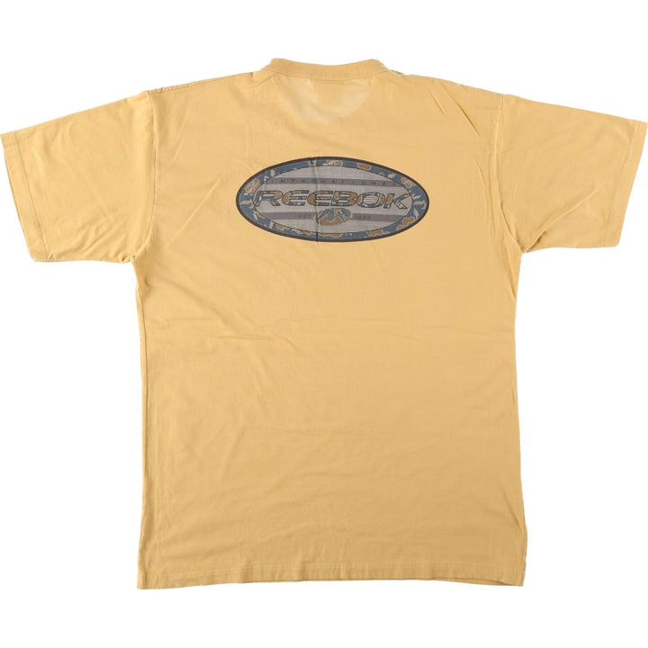 2000'S Reebok Logo Print T-Shirt, Men's Size XL cotton yellow type Vintage Second Hand