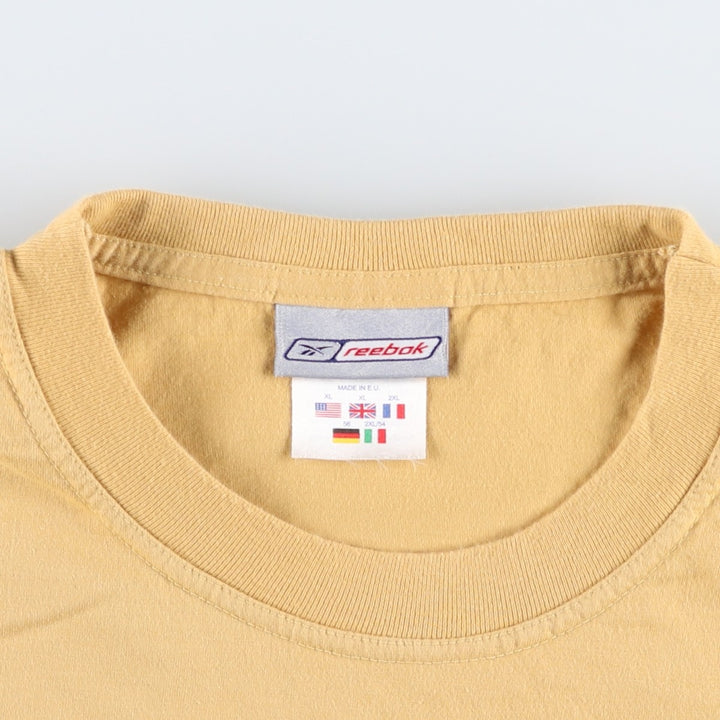 2000'S Reebok Logo Print T-Shirt, Men's Size XL cotton yellow type Vintage Second Hand