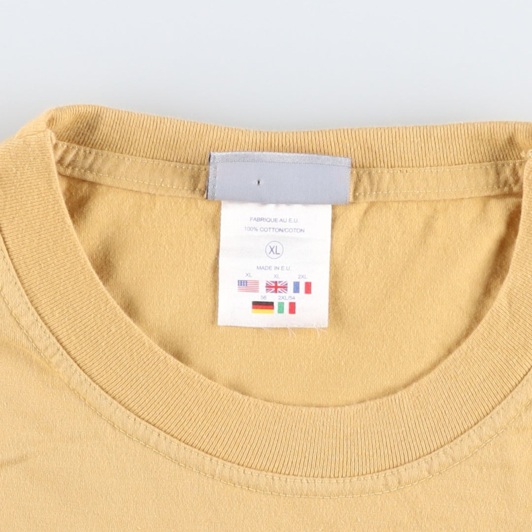 2000'S Reebok Logo Print T-Shirt, Men's Size XL cotton yellow type Vintage Second Hand