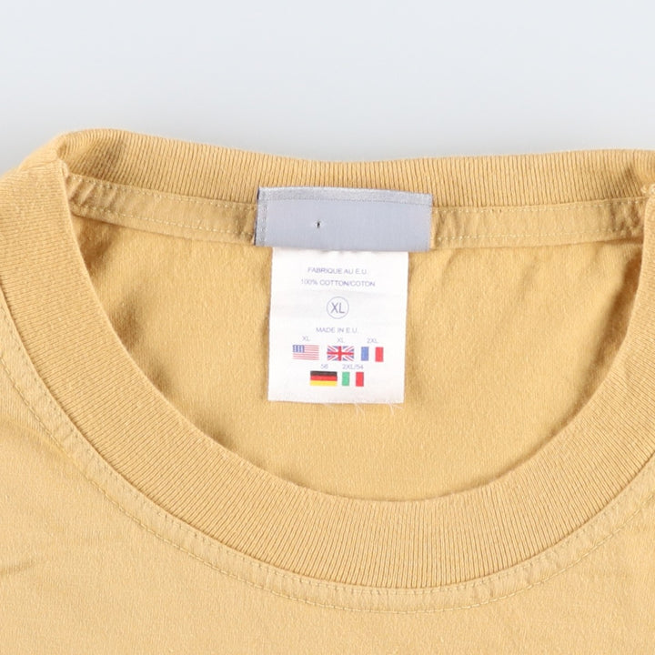 2000'S Reebok Logo Print T-Shirt, Men's Size XL cotton yellow type Vintage Second Hand