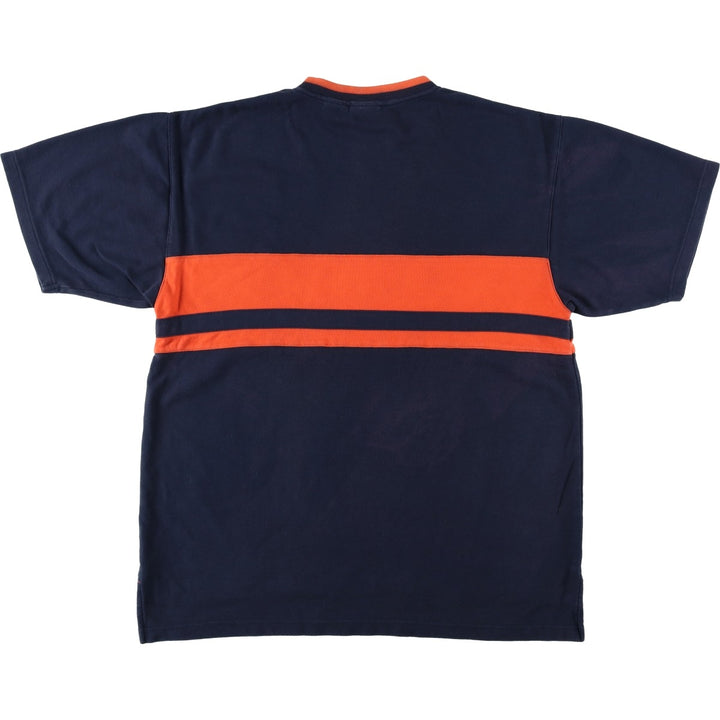 2000'S Reebok pique knit t-shirt with a single logo, men's size XL equivalent. unclear navy blue type Vintage Second Hand