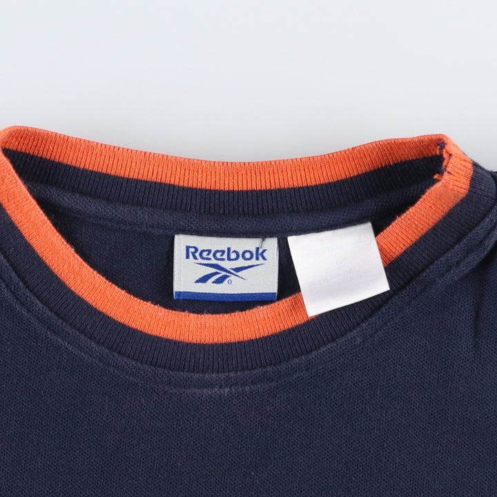 2000'S Reebok pique knit t-shirt with a single logo, men's size XL equivalent. unclear navy blue type Vintage Second Hand