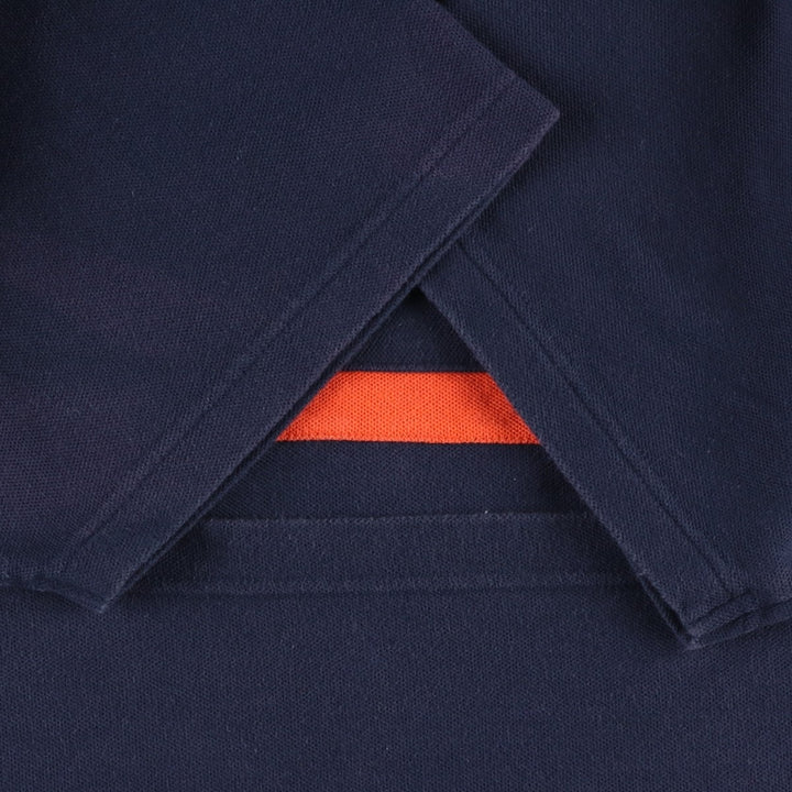 2000'S Reebok pique knit t-shirt with a single logo, men's size XL equivalent. unclear navy blue type Vintage Second Hand