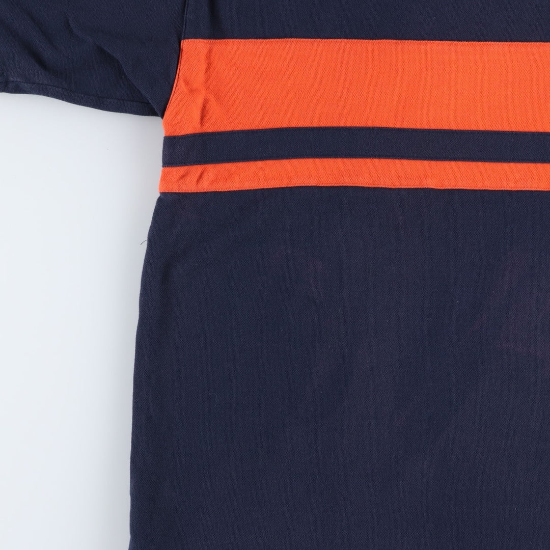 2000'S Reebok pique knit t-shirt with a single logo, men's size XL equivalent. unclear navy blue type Vintage Second Hand