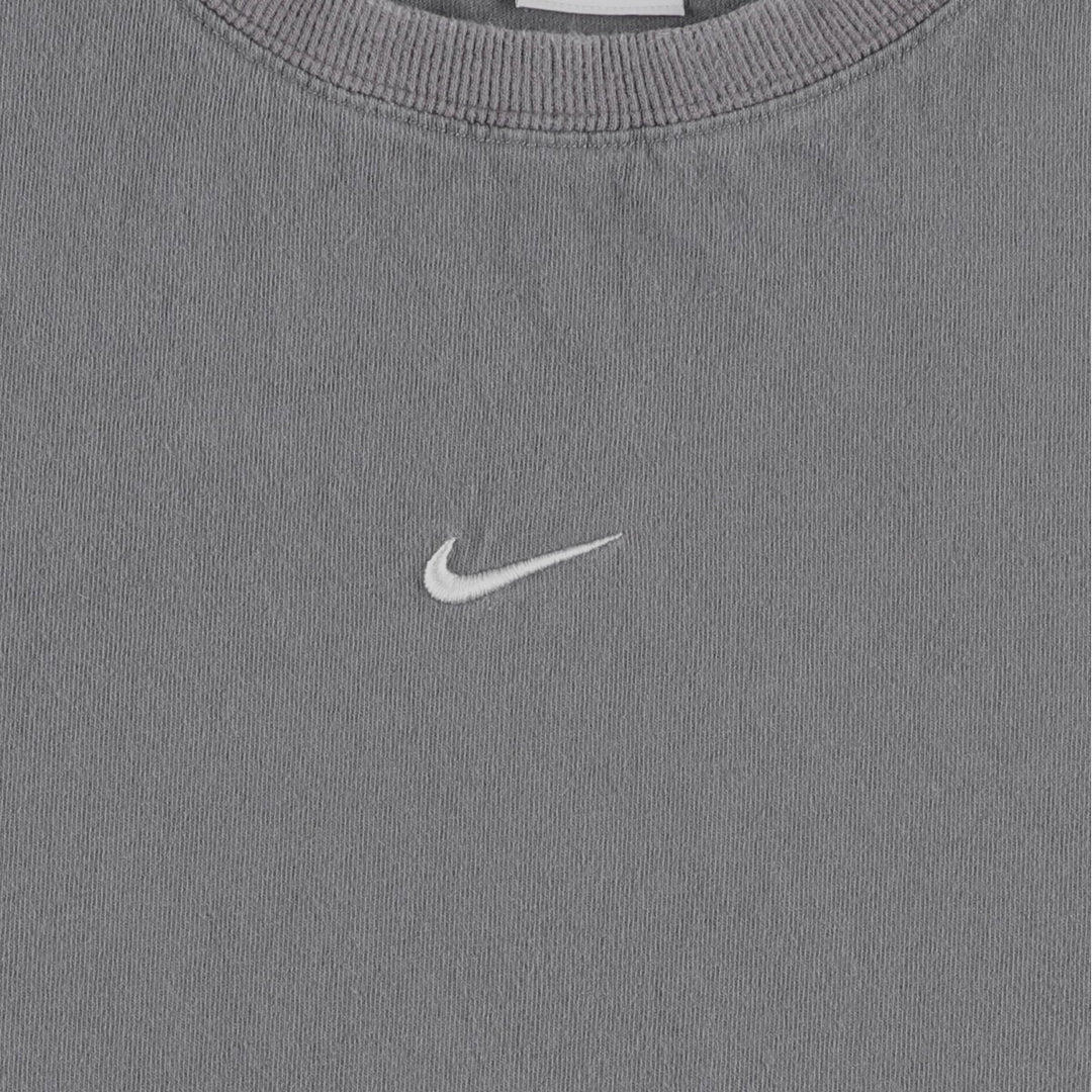 Nike Center Logo T-Shirt (Men's Size M) unclear gray type Vintage Second Hand