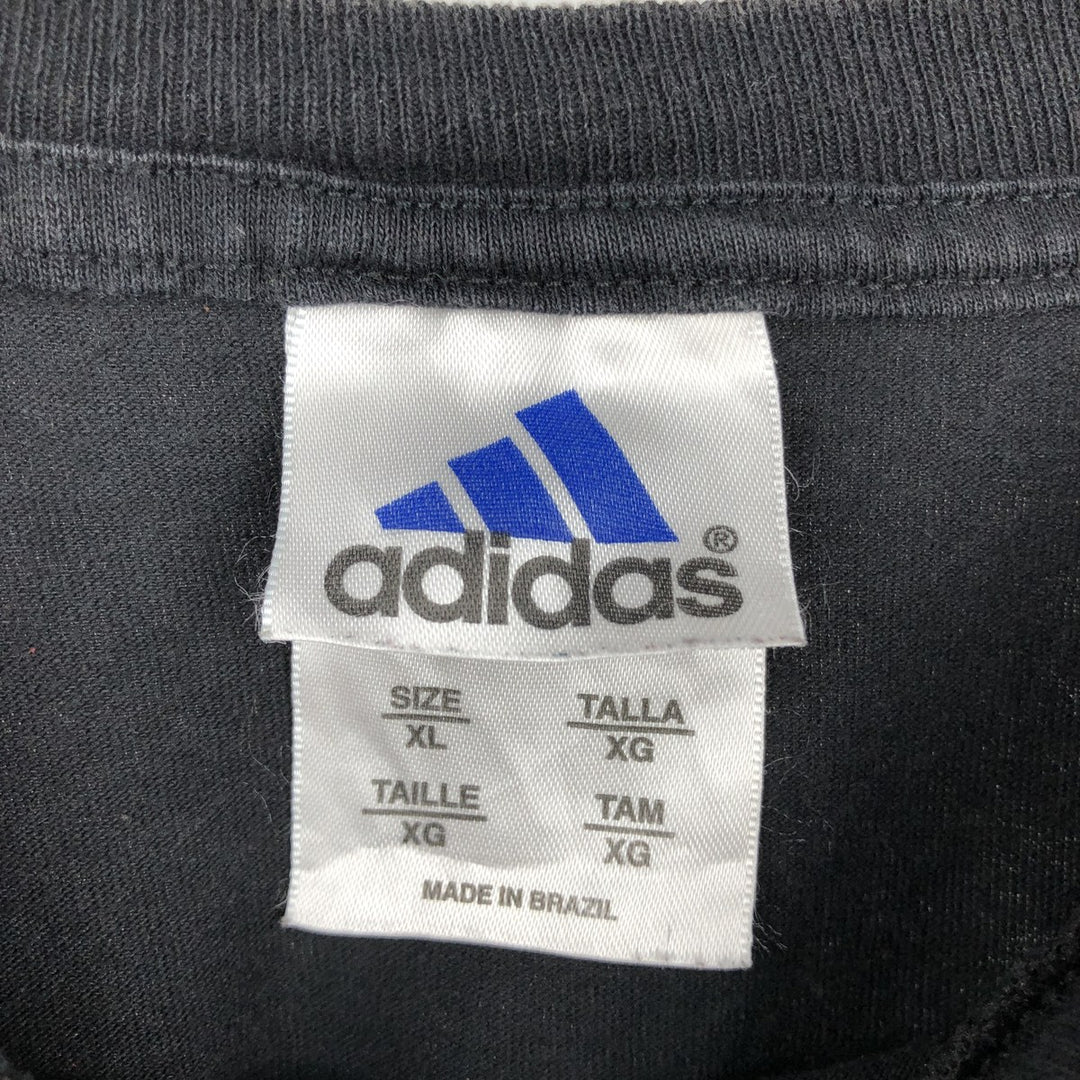 Adidas logo T-shirt, men's XL size cotton black type Vintage Second Hand