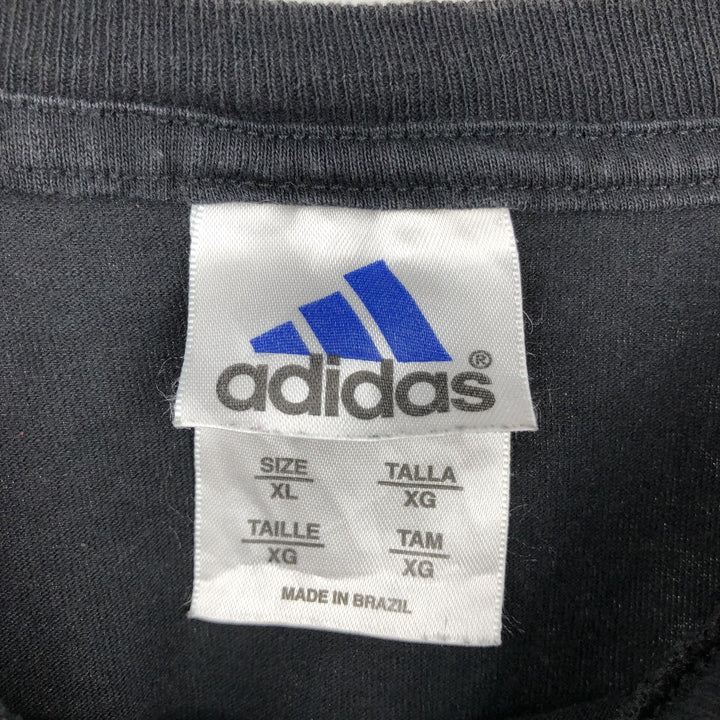 Adidas logo T-shirt, men's XL size cotton black type Vintage Second Hand