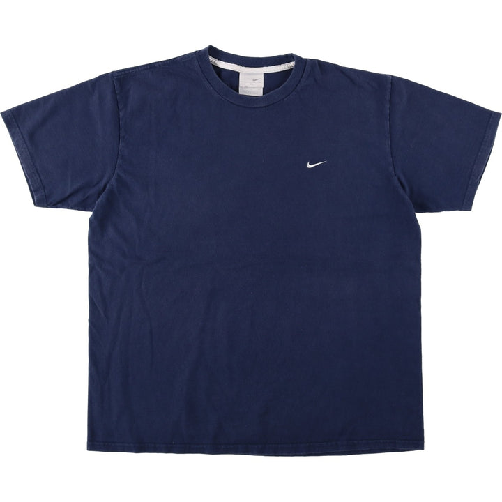 00'S Nike One Point Logo T-shirt Men's XL cotton navy blue type Vintage Second Hand