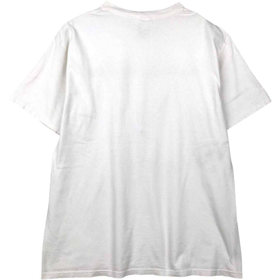 Adidas logo T-shirt, men's size M cotton white type Vintage Second Hand