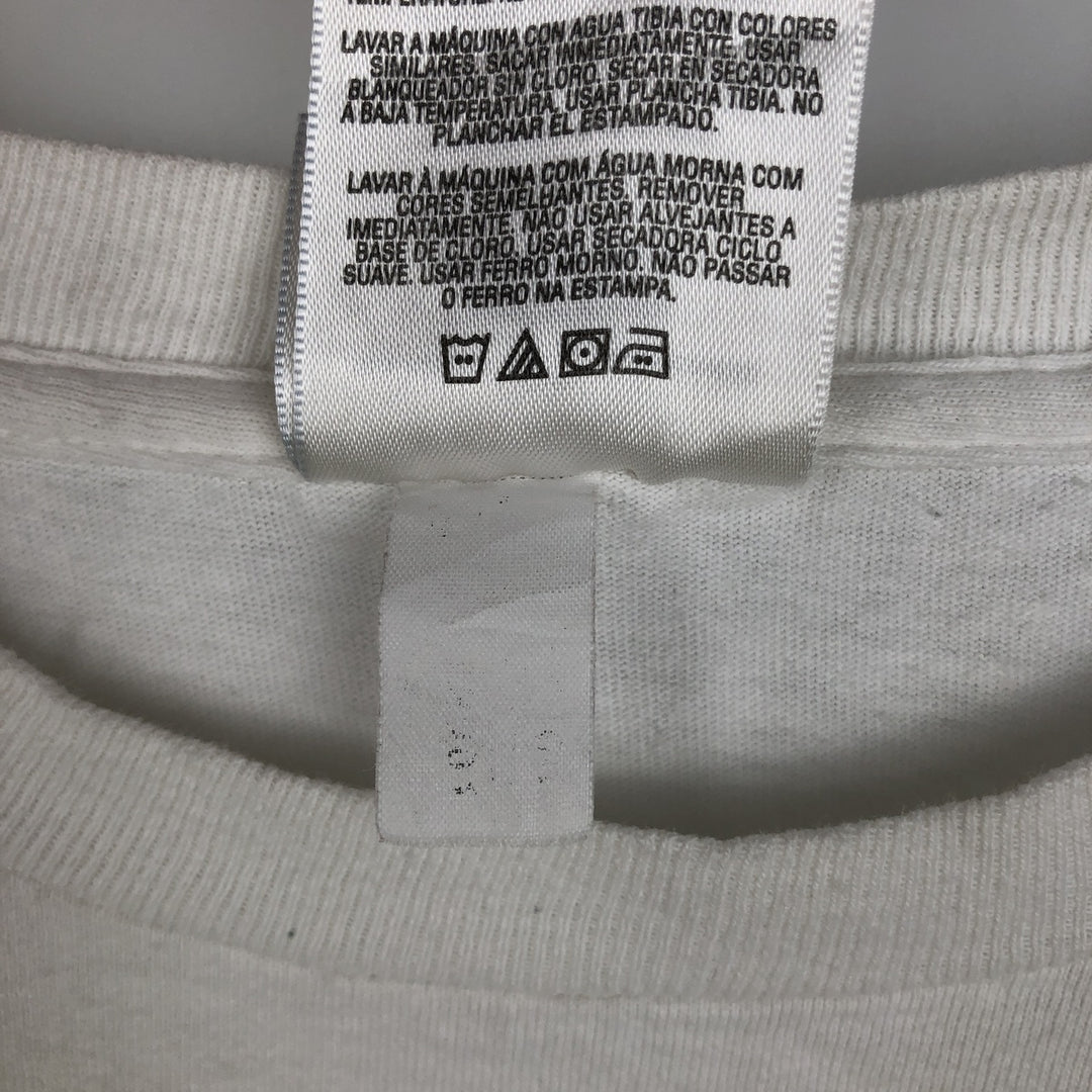 Adidas logo T-shirt, men's size M cotton white type Vintage Second Hand