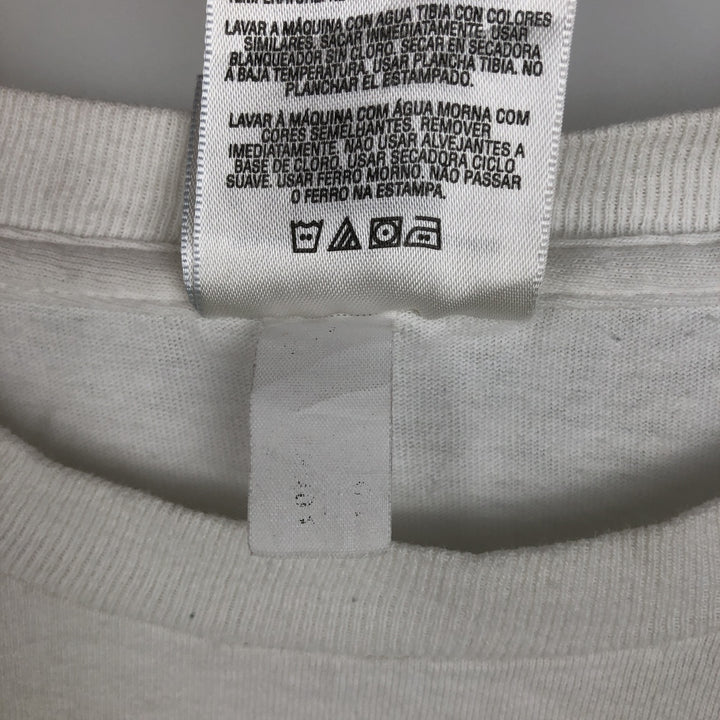 Adidas logo T-shirt, men's size M cotton white type Vintage Second Hand