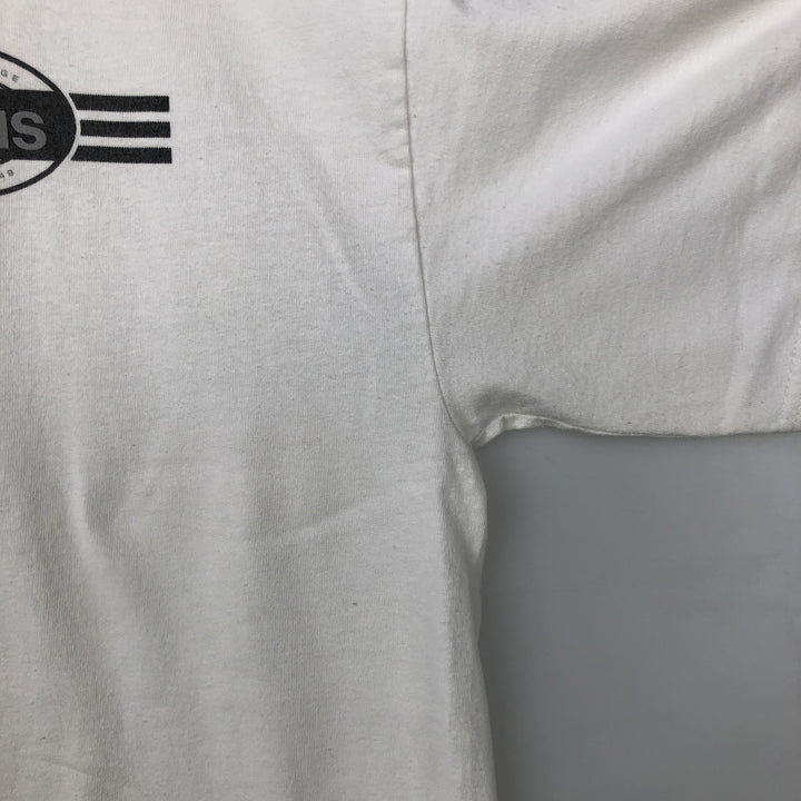 Adidas logo T-shirt, men's size M cotton white type Vintage Second Hand
